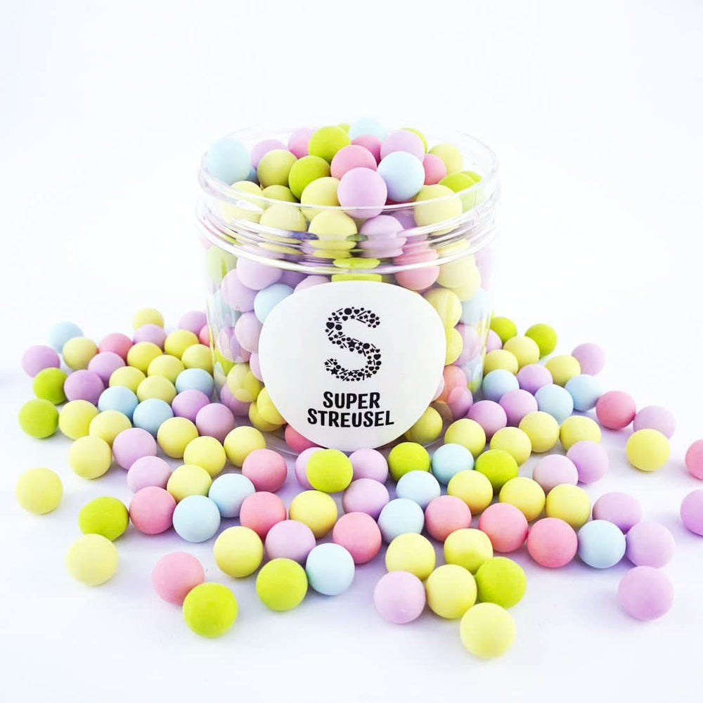 Super Streusel, Perlas de Azúcar Comestibles con Relleno de Chocolate, 170 gramos Naty Shop