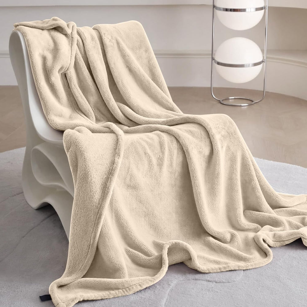 Komfortec manta mullida, cómoda manta, manta polar, certificado Oeko-Tex, súper suave, 150X200 cm, 260 g/m², beige Camas y mantas Besuche den Komfortec-Store