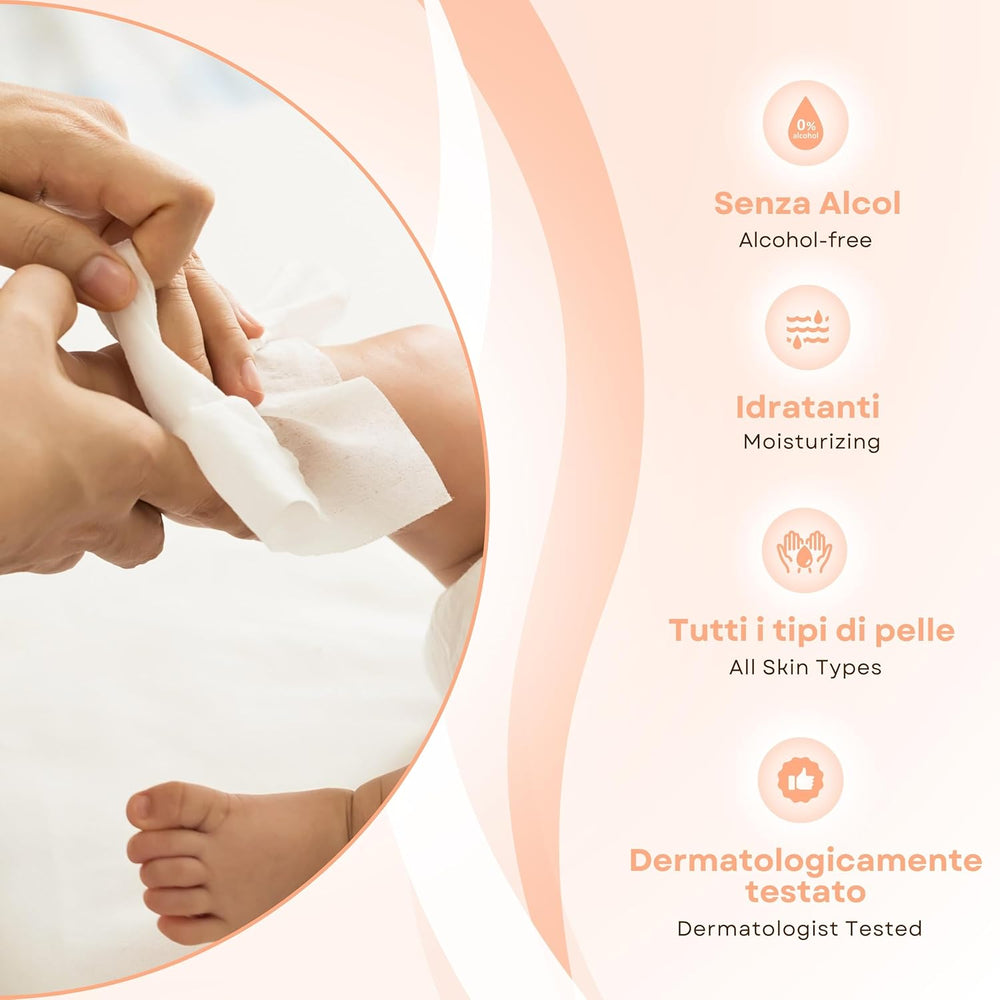 Toallitas húmedas Aloe Baby para pieles sensibles, sin alcohol, respetuosas con la piel, pH 5,5, ligeramente perfumadas, 1728 unidades (24 paquetes)