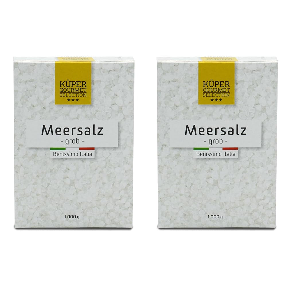 Küper Selection Meersalz - 1000 g de sal gruesa para condimentar y refinar - ohne Zusätze oder chemische Nachbehandlung