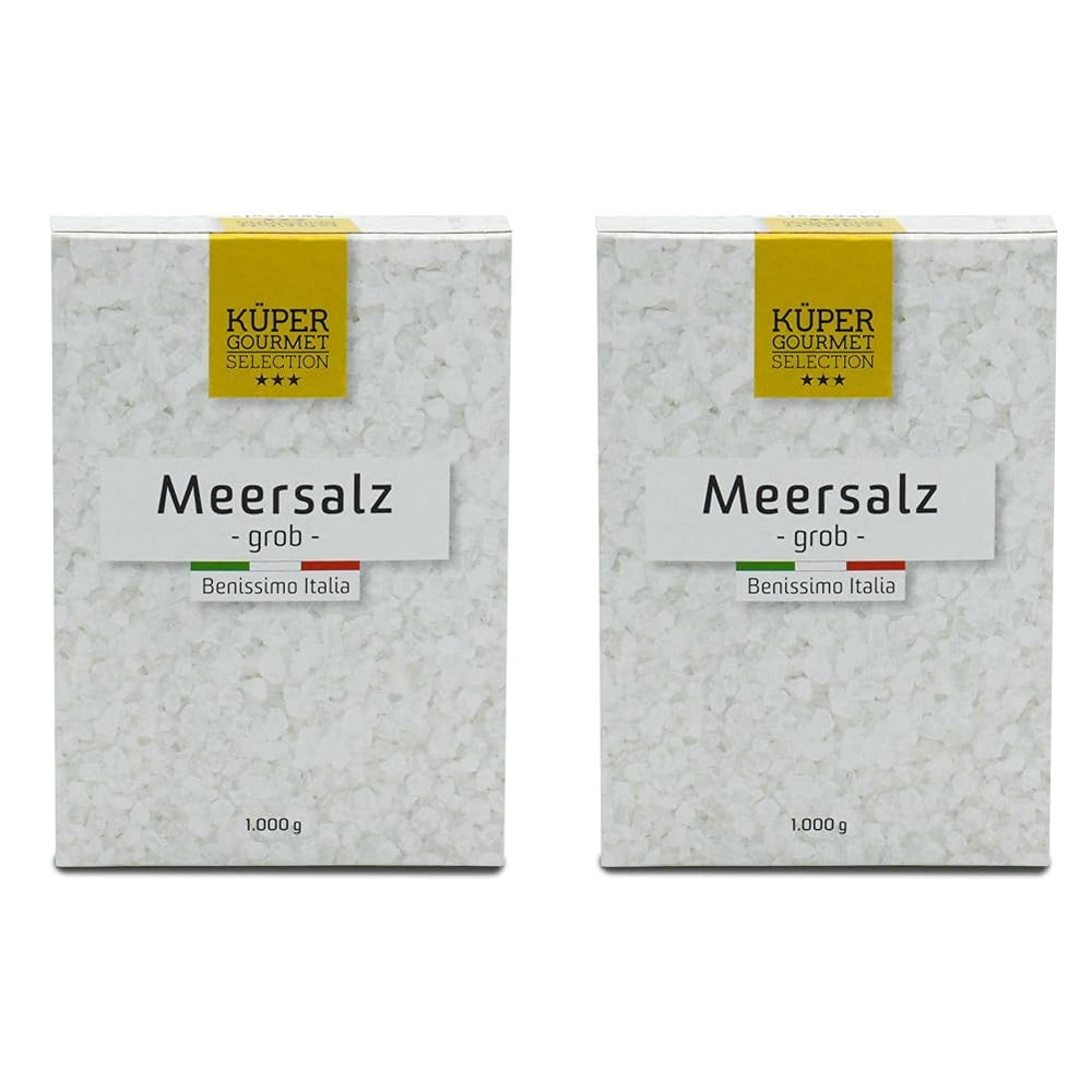 Küper Selection Meersalz - 1000 g de sal gruesa para condimentar y refinar - ohne Zusätze oder chemische Nachbehandlung