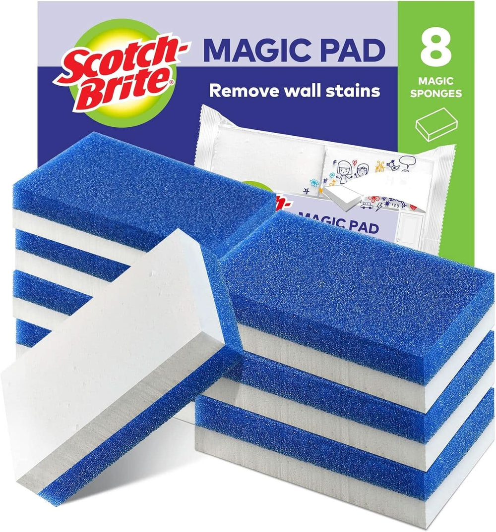 Scotch-Brite Classic Pot Cleaner, 16 bureți per pachet, burete pentru bucătărie - curăță puternic și eficient Detergenti Bucatarie Naty Shop Alb Pentru pete incapatanate si protectia unghiilor