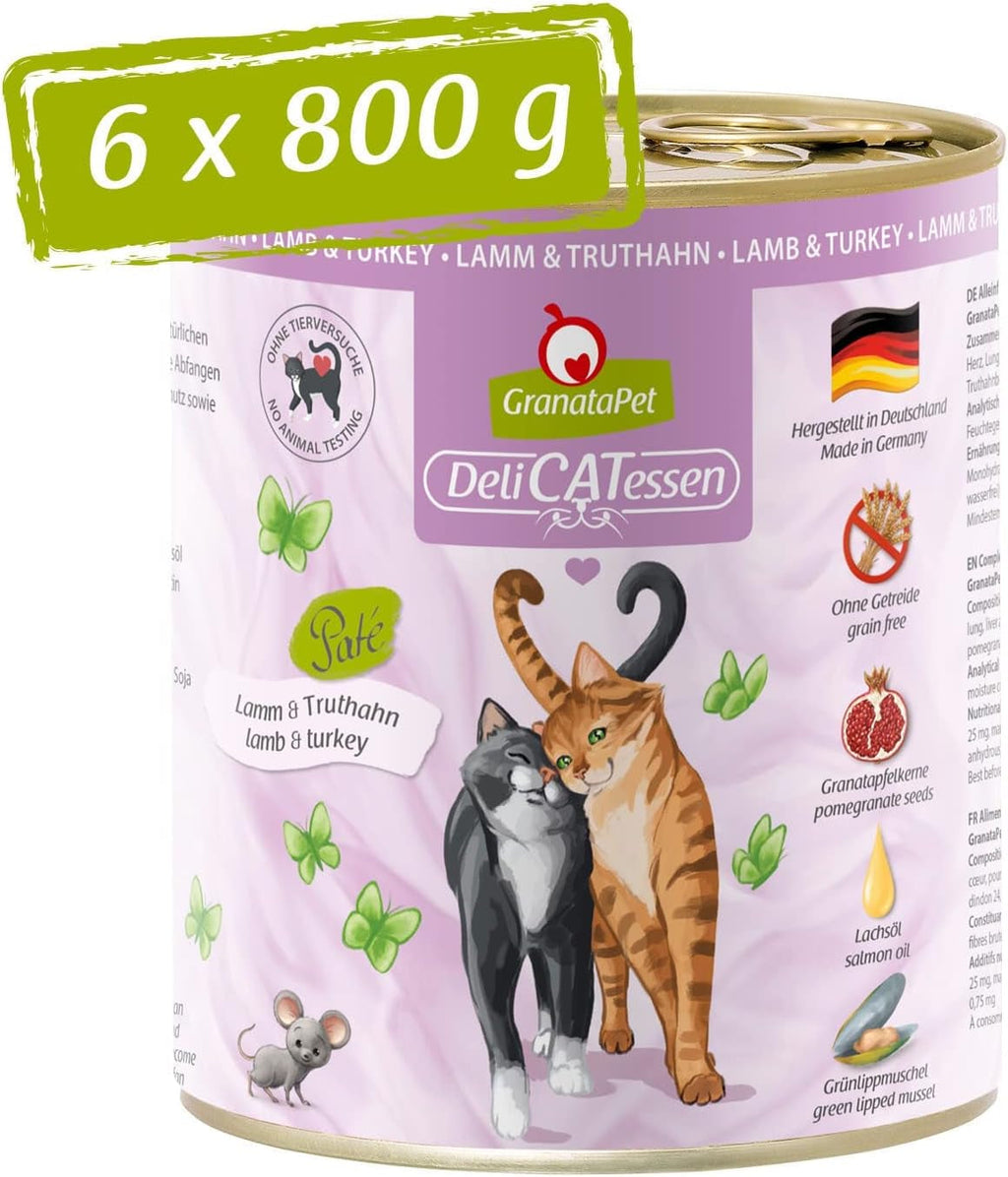 Granatapet Delicatessen Chicken PUR, hrană umedă pentru pisici, hrană fără cereale & fără zahăr adăugat, hrană pentru pisici cu conținut ridicat de carne & uleiuri de înaltă calitate, 6 X 400 G