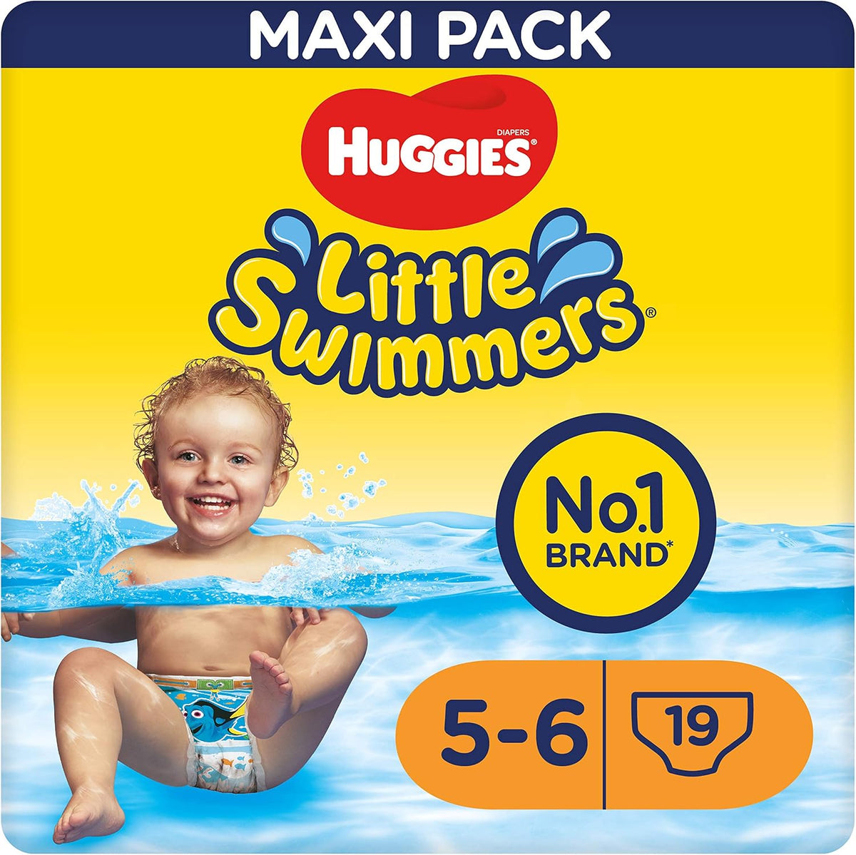 Pañales de natación Huggies Little Swimmers talla 5/6 (12-18 kg), 1 paquete de 19 piezas