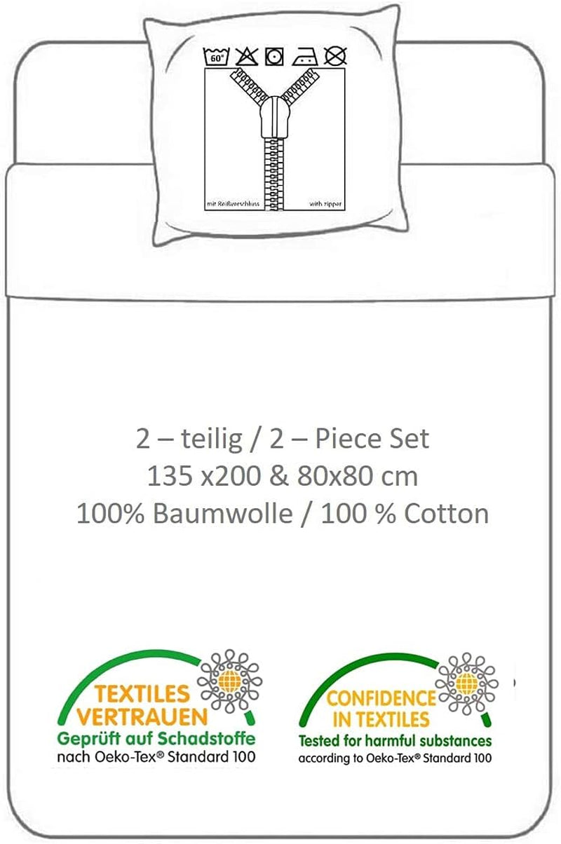 Lenjerie de pat pentru copii, filme si desene animate, reversibila, bumbac Lenjerie de pat - copii Naty Shop