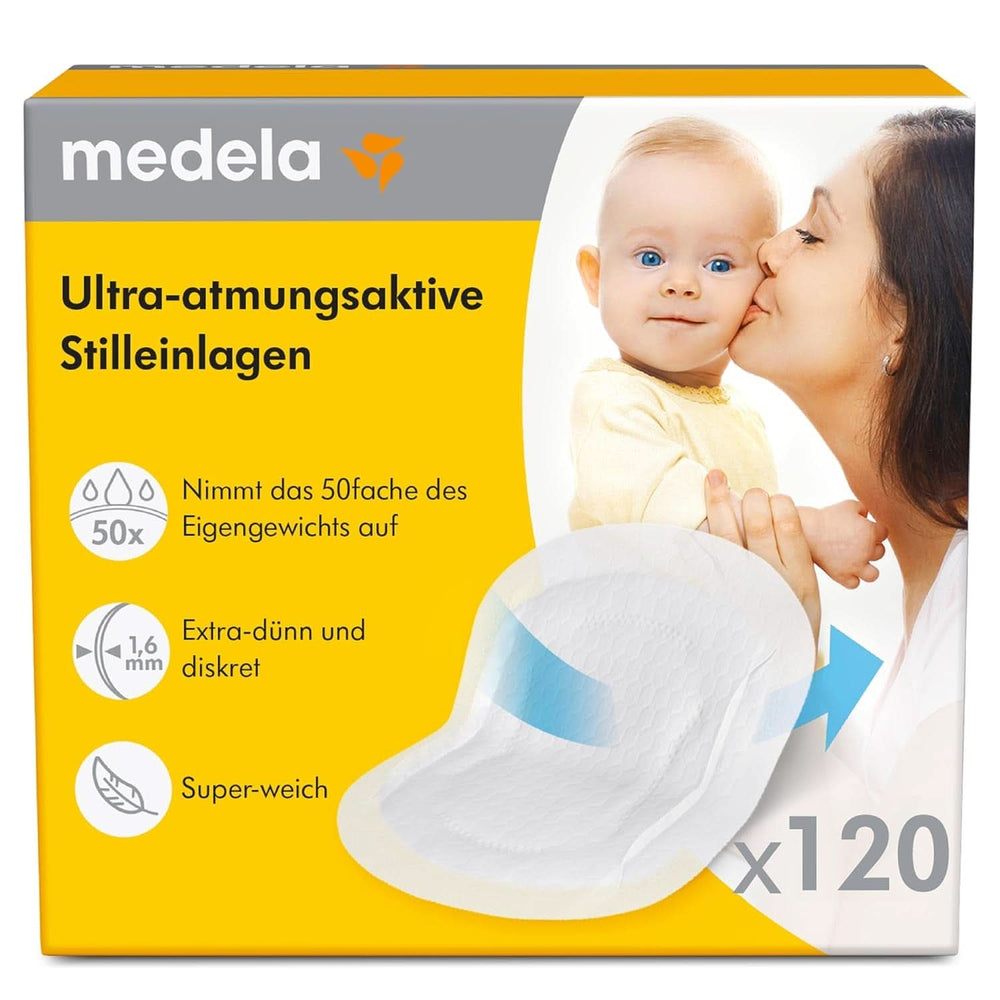 Discos absorbentes de lactancia ultra transpirables de Medela, 120 unidades Alimentación y Accesorios Lactancia Bebe Naty Shop