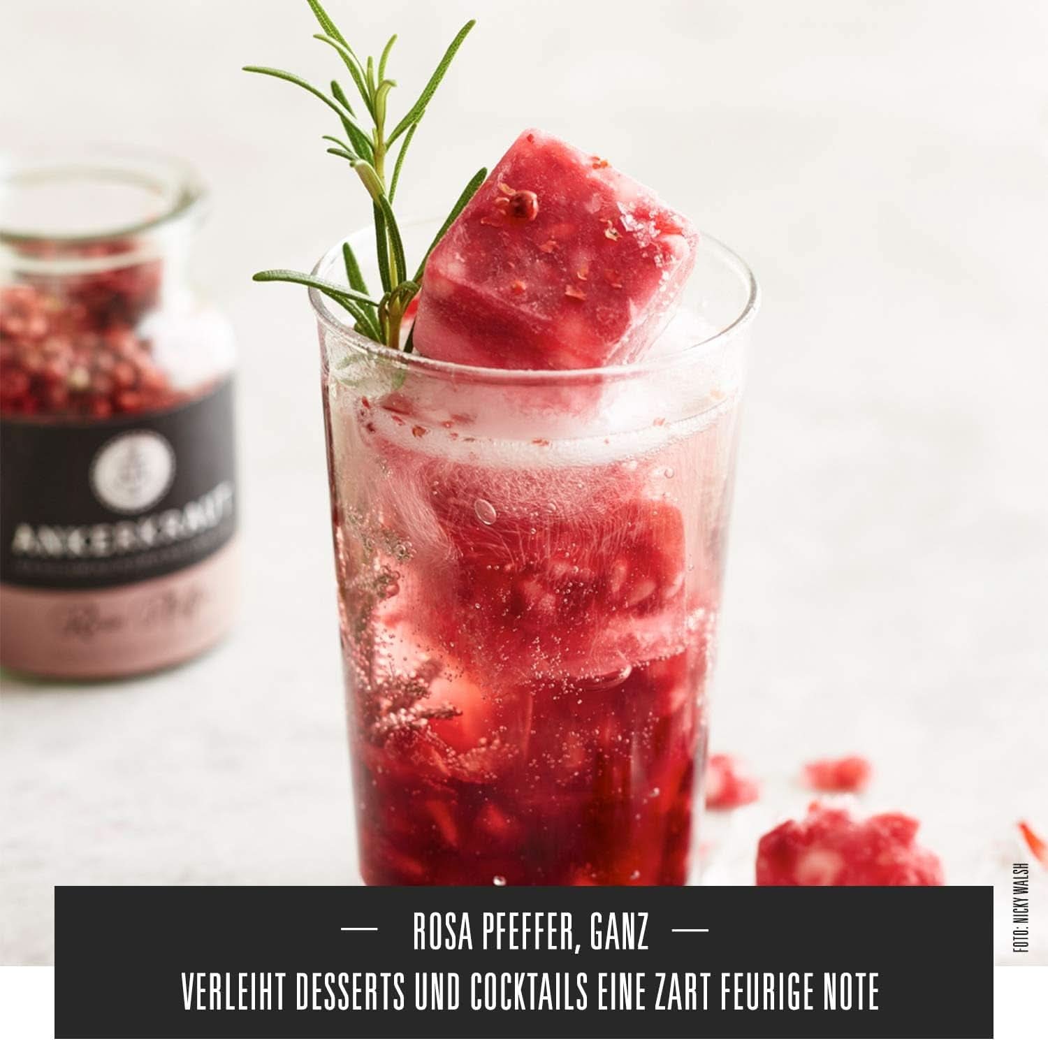 Ankerkraut, pimienta rosa (Schinus Berry), frutos rosados, perfecto para Gin and Tonic, 45 gramos Condimente Naty Shop