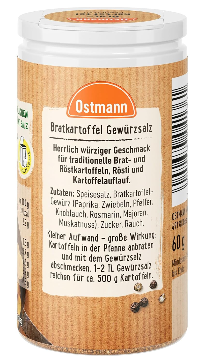 Ostmann Gewürze - Bratkartoffel Gewürzsalz | Pikant-salziges Gewürz für Kartoffelgerichte | 60 g en Der Streudose
