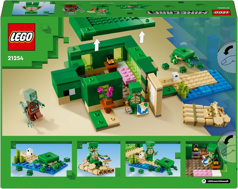 LEGO Minecraft The Turtle Beach House Casa de juguete con accesorios para niñas y niños a partir de 8 años, set con animales y personajes del videojuego, regalo para gamers 21254 Juegos de construcción Besuche den LEGO-Store