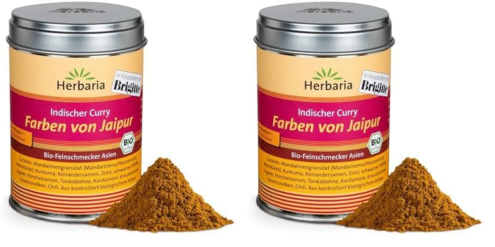 Herbaria Good Old Mild Curry bio 80g M-Dose – Currypulver, Currymischung - Bio-Gewürzmischung für klassische Curry-Spezialitäten z.B. Currywurst - erlesenen Ingrediente en nachhaltiger Aromaschutz-Dose