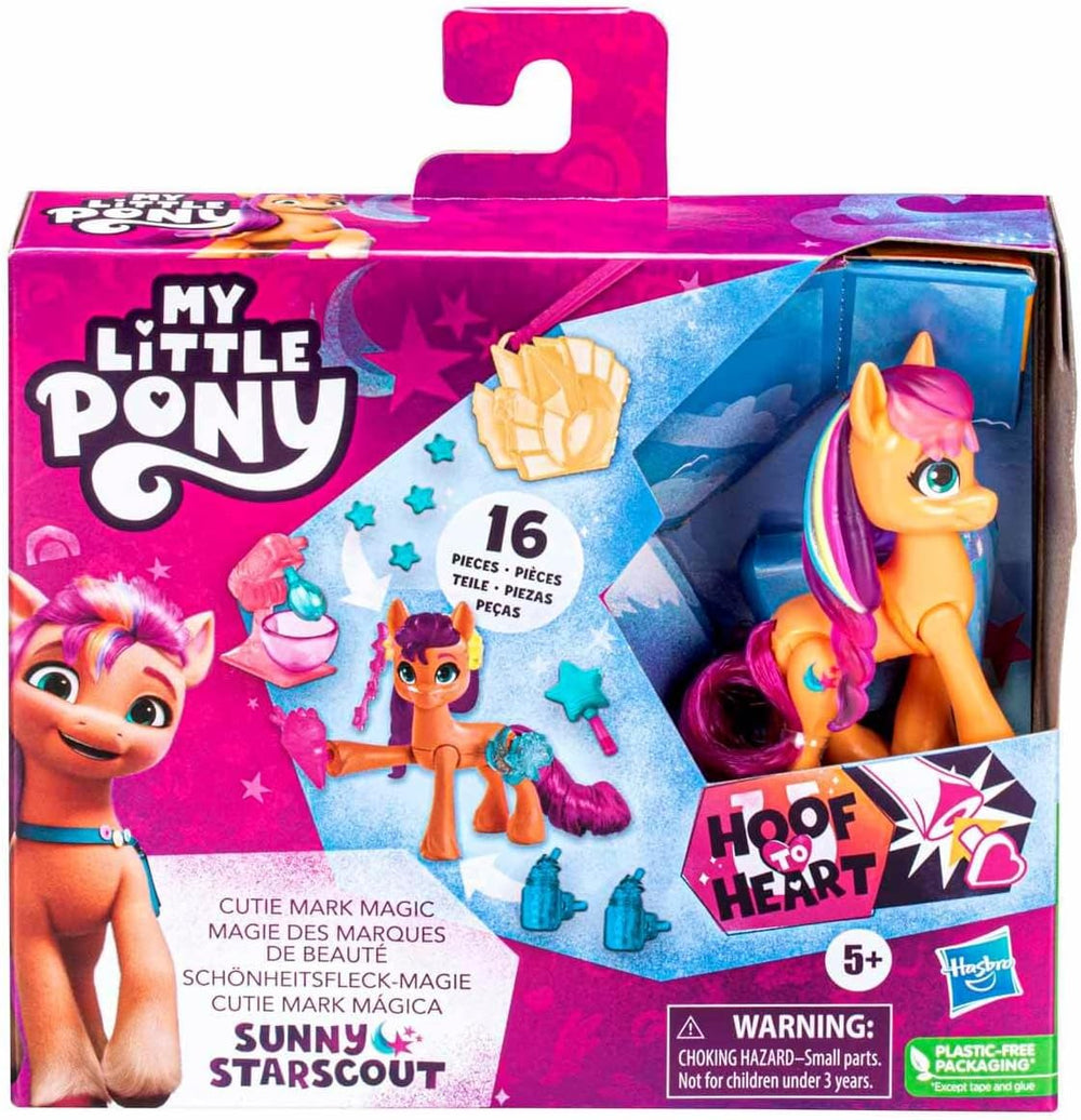 My Little Pony – Descoperă-ți poneiul Sparkle: Beauty Mark Magic Sunny Starscout, ponei de la copită la inimă 7,5 cm, vârste 5+, F5250, Multicolor