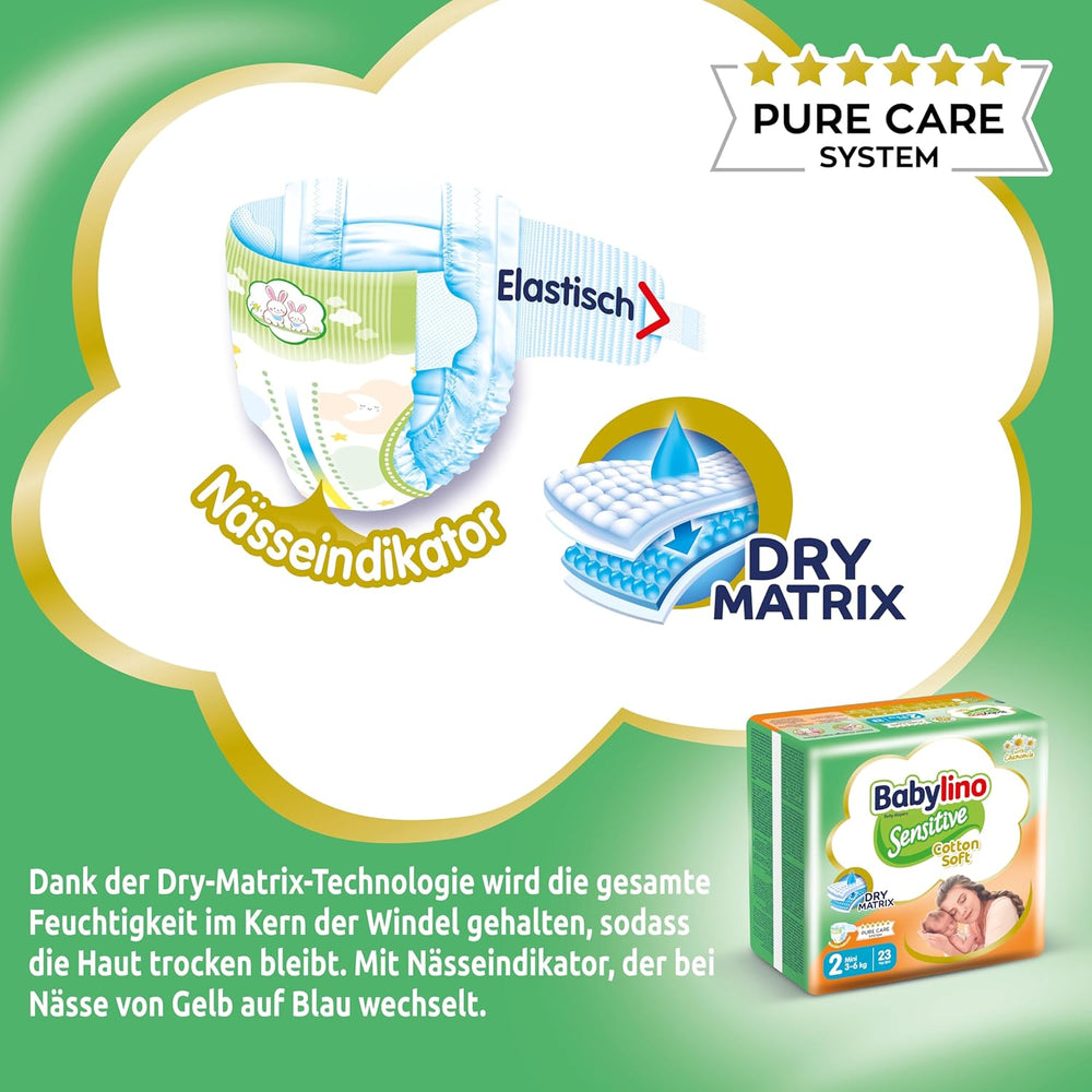 Pañales para bebés sensibles, talla 2, mini (3-6 kg), 192 pañales