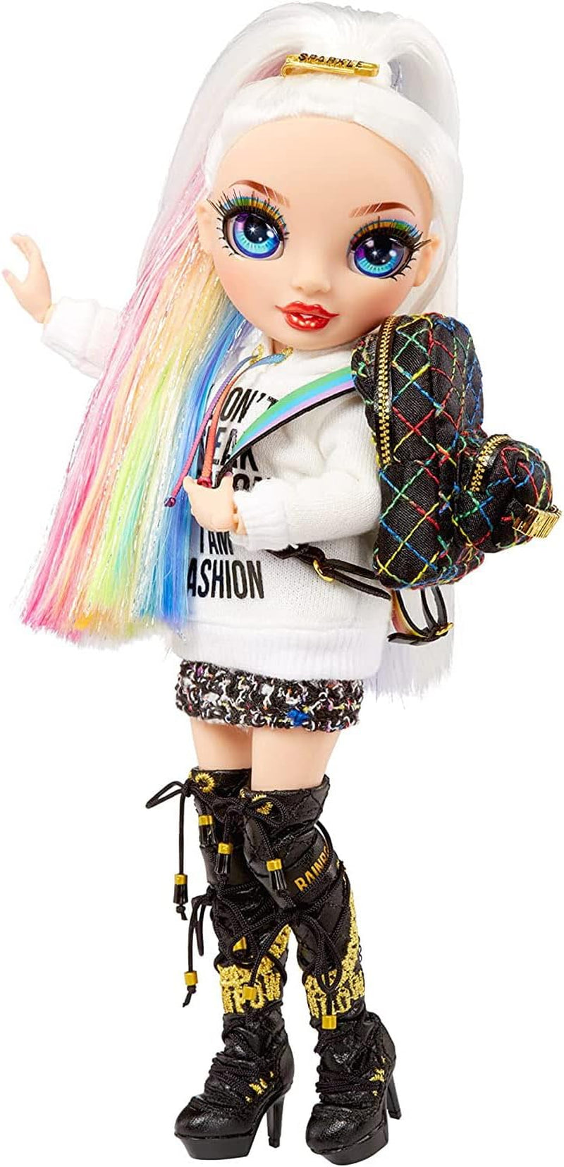 Rainbow High Junior High – KRYSTAL BAILEY – 23cm große Regenbogen-Modepuppe mit Outfit & Accessoires – Inclusive Stoffrucksack zum Öffent und Schließen – Geschenk & Sammlerstück für Kinder ab 6 Jahren