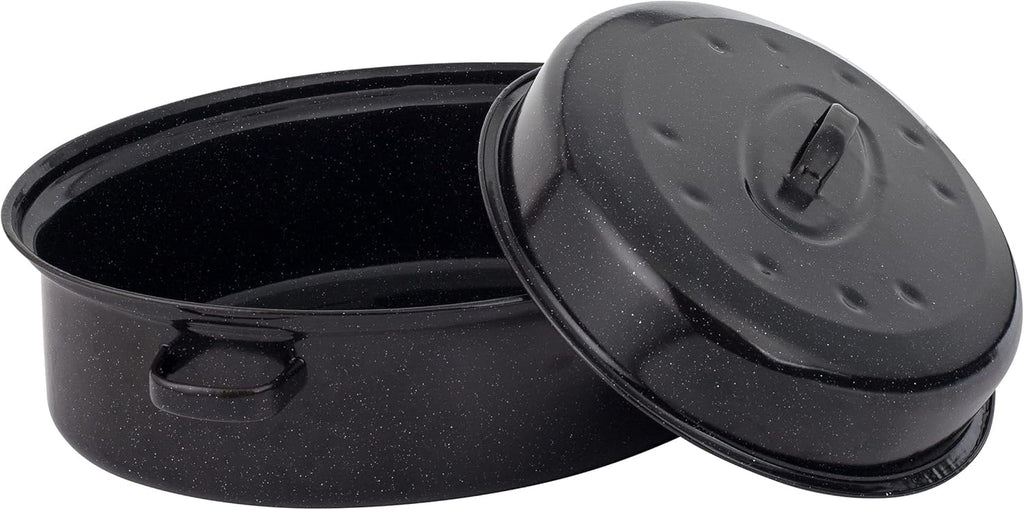 Russell Hobbs CW9161 Romano 34Cm Emaille Bräter - Mit Gitter, Rechteckige Auflaufform Mit Rost, Spülmaschinenfest Ofenform, Grill Auflaufform, Bratform Für Backofen Ofenbeständig Bis 230 Grad Matrite si tavi pentru copt Naty Shop 38Cm Bräter Mit Deckel