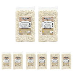 Arroz Arborio Italiano Artesanal, arroz de grano grande y con almidón, ideal para sopas, risottos y ensaladas de arroz, envasado al vacío en 2 bolsas de 1kg