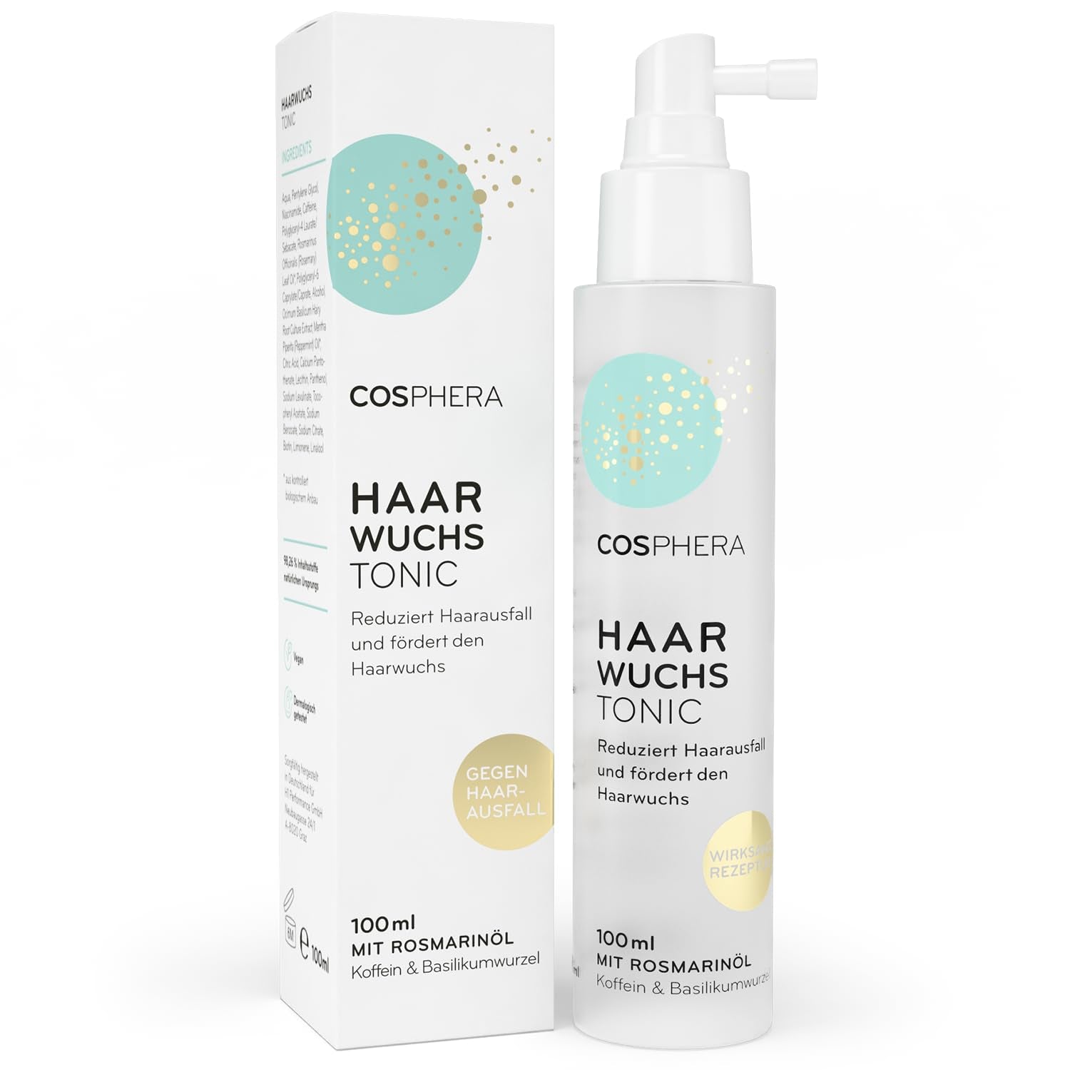 Spray tonic pentru păr cu ulei de rozmarin 100ml - Spray cu ulei de rozmarin accelerează în mod natural creșterea părului - remediu pentru creșterea părului la femei și bărbați - ser pentru căderea părului - ulei de rozmarin pentru păr de Cosphera Ingrijirea parului Naty Shop Titlu implicit