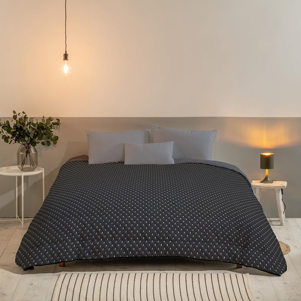 Bleu Câlin Imprimat 1 persoană Hermance plapuma, poliester, albastru/gri, 140 X 200 Cm Plapumi si pilote Naty Shop Gri 140X200 Cm