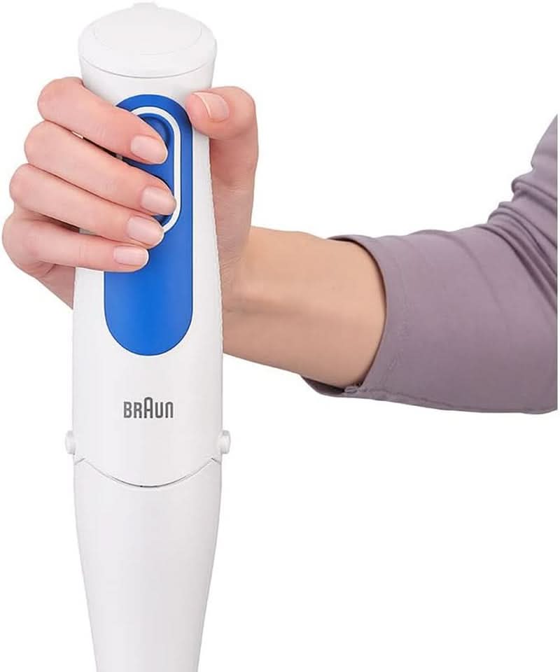 Braun Multiquick 3 MQ 3000 Smoothie+ Stabmixer - Pürierstab Mit 2 Geschwindigkeiten, Powerbell plus Und Splashcontrol-Technologie, 700 Watt, Inkl. 600 Ml Mix- & Messbecher, Blau/Weiß Cocina Naty Shop