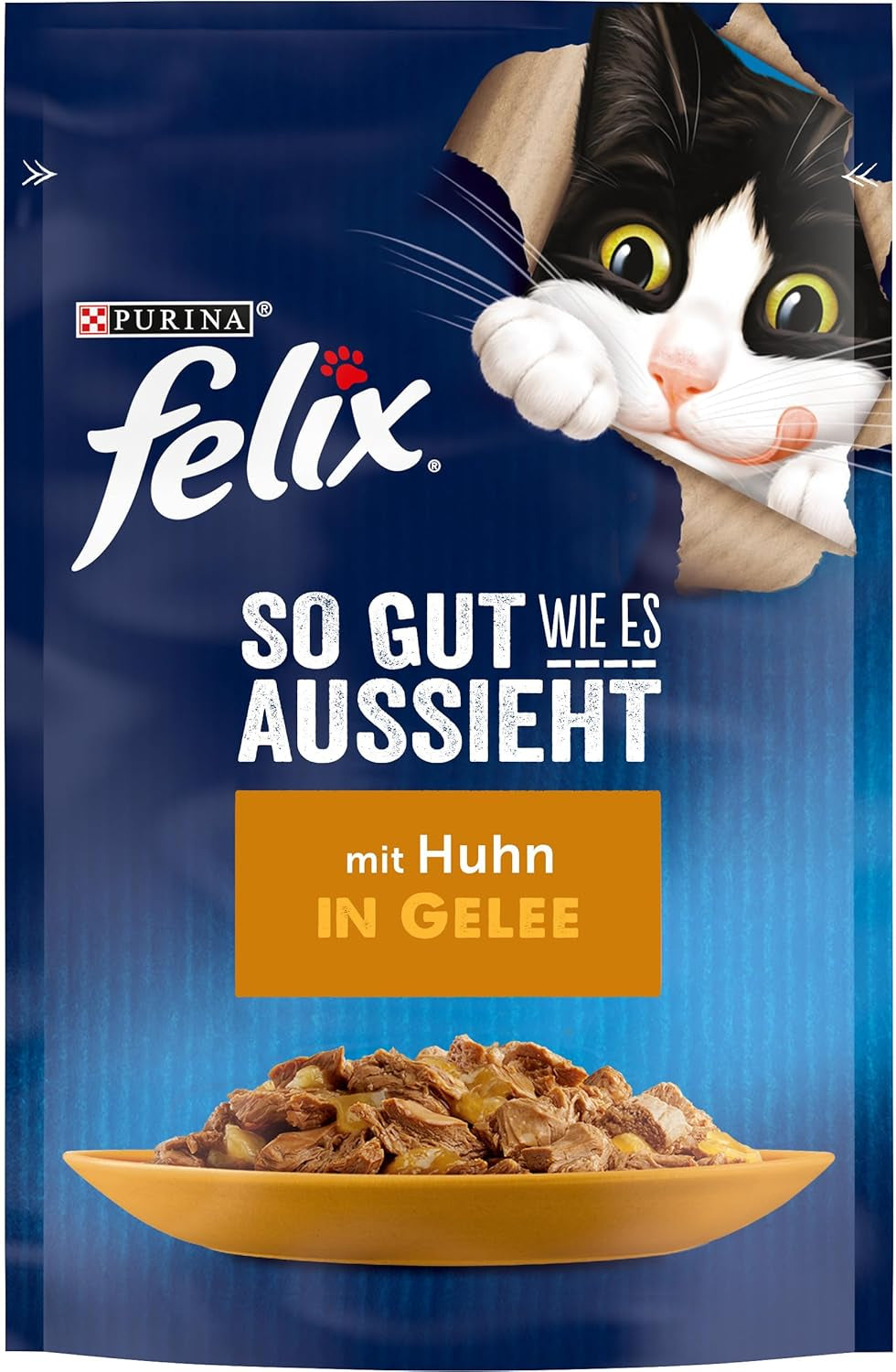 Felix As Good As It Looks Hrană umedă pentru pisici în jeleu cu pui, pachet de 26 (26 x 85g)