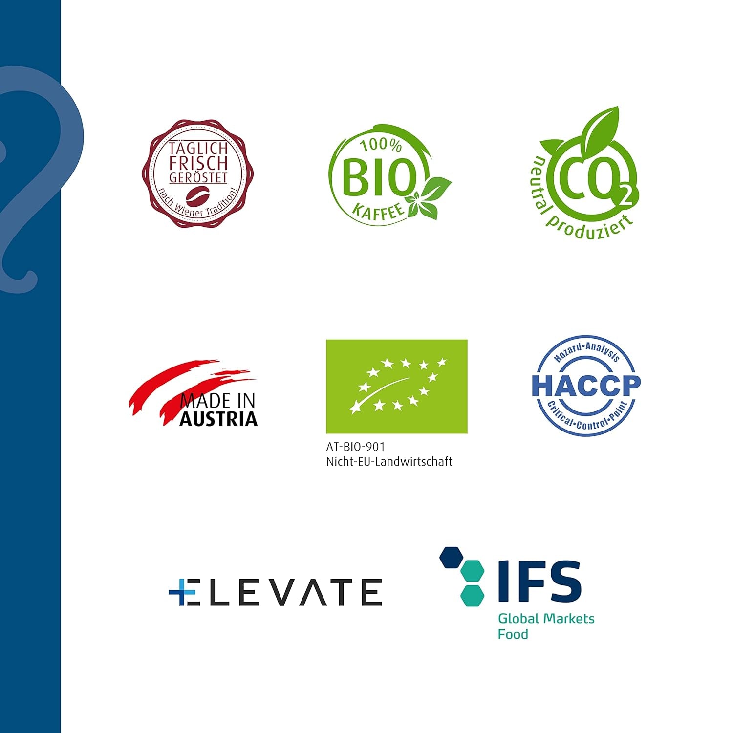 Helmut Sachers Kaffee - Mezcla Vienesa, Fuerza 3/5, 100% Arábica, Café En Grano Entero, 6 X 500G Naty Shop