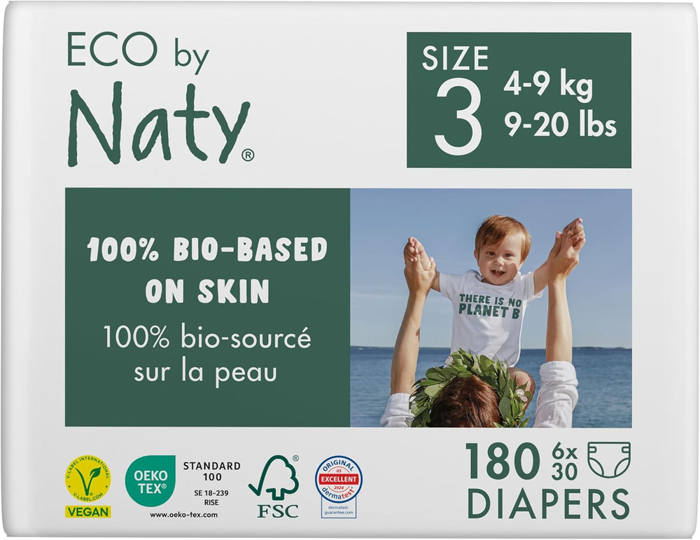 Pañales Eco Eco by Naty Baby Eco Pañales: pañales orgánicos de primera calidad, ecológicos, elaborados con materiales de origen vegetal, ideales para la piel sensible del bebé (tamaño 5 - 80 piezas)