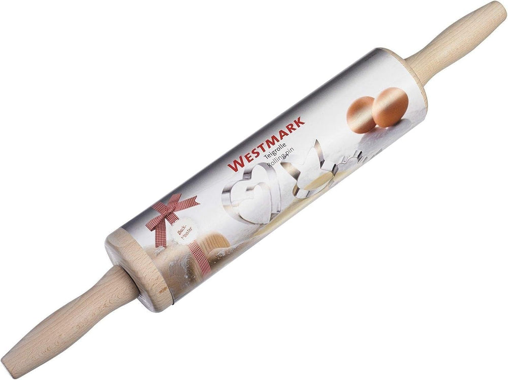 Westmark Teig-/Backrolle/Nudelholz, aus Buchenholz, Largo: 46 cm, Holz, Woody, Hellbraun, 30012270