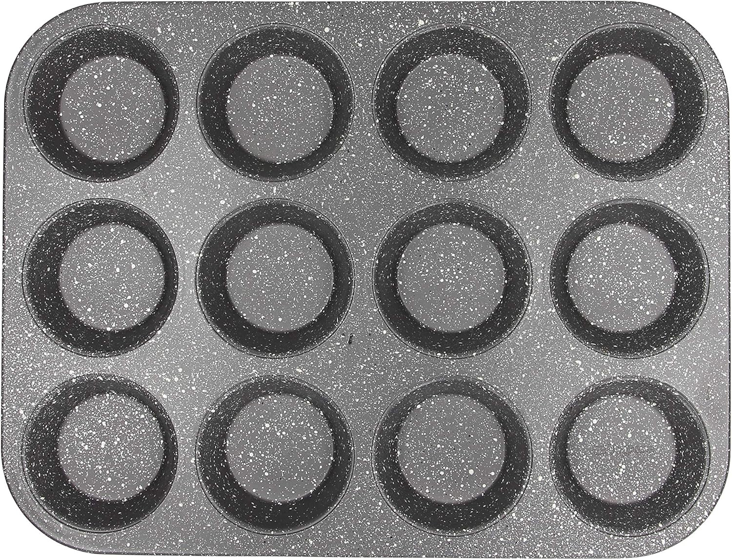 Pure Roq Muffinform Para 12 Muffins, Aluminio, Negro Moldes y bandejas para horno Naty Shop