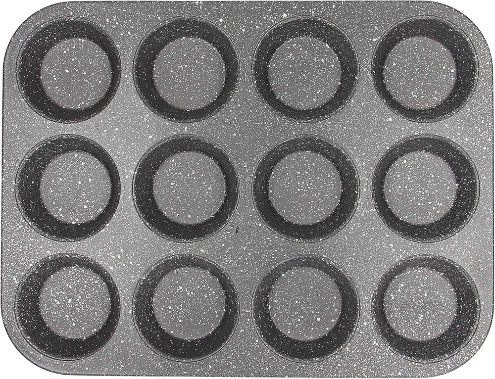 Pure Roq Muffinform Para 12 Muffins, Aluminio, Negro Moldes y bandejas para horno Naty Shop