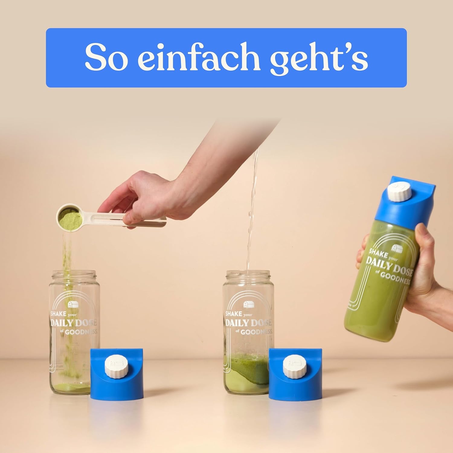 Blue Farm Bio Matcha Oat Latte auf Haferbasis ohne Zuckerzusatz - Mit dem Vitalpilz Lion's Mane - Vegano - sin lactosa y sin gluten (300 g, Matcha)