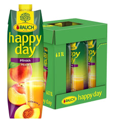Rauch Feliz Día Melocotón | De frutos madurados al sol | 6 x 1 litro, Tetra Prisma Bebidas sin alcohol Naty Shop
