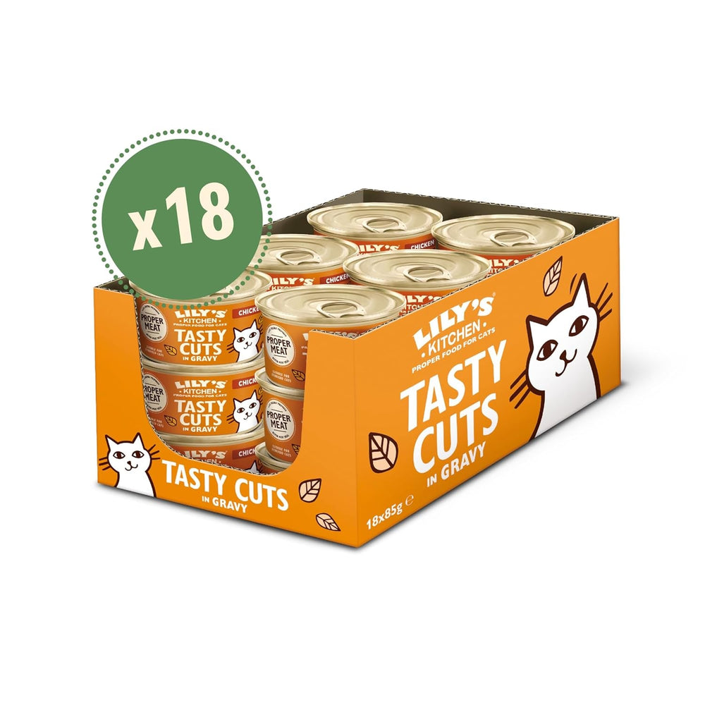 Bucătărie Lily's, preparată cu ingrediente naturale, bucăți delicioase în sos cu pui, hrană umedă pentru pisici adulte, conservă de 70g
