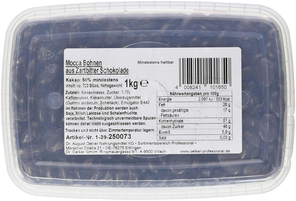 Boabe de mocha Dr. Oetker Professional din ciocolată mocha neagră, 1 pachet (1 x 1 kg)