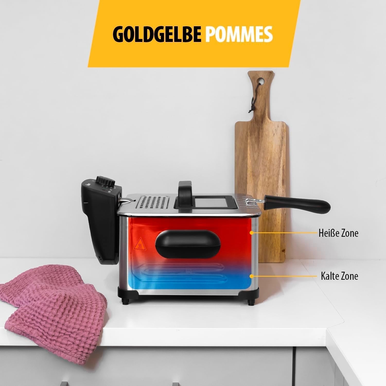 Freidora Tristar, 1 cestillo grande y 2 cestos pequeños, termostato regulable, zona de enfriamiento, 5 litros, 2000 W, FR-6949 Electrodomésticos Naty Shop