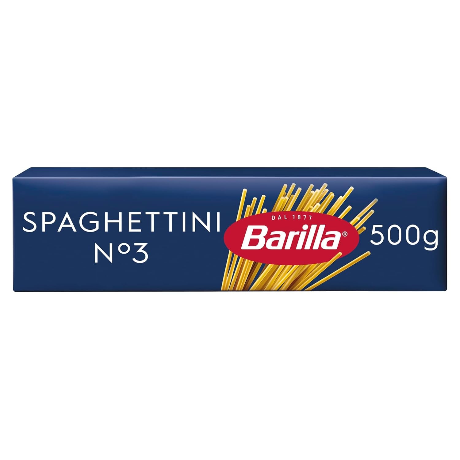 Pasta Barilla Spaghettini Clásicos núm. 3 trigos duros de alta calidad, siempre al dente (1 x 500 g)