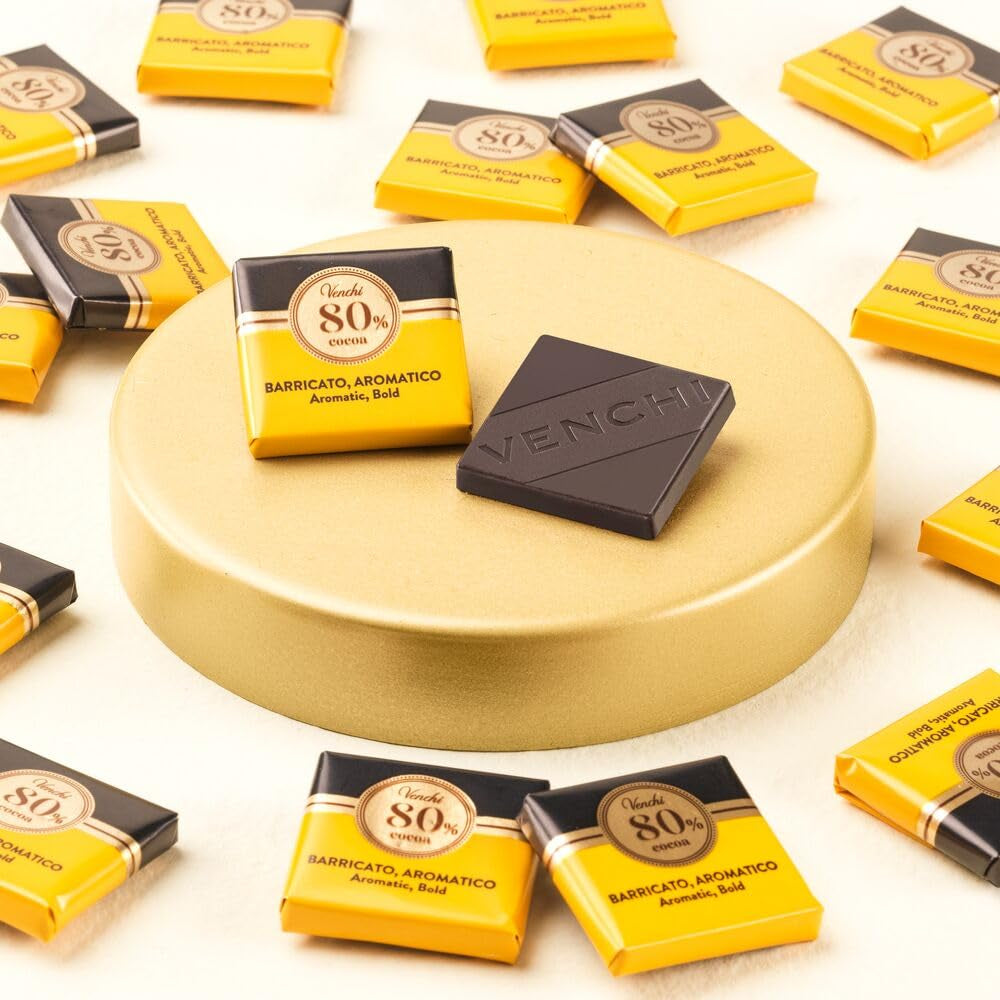 Venchi - Granblend Extra Bitter Barrique 80%, 1 kg - Chocolate con mezclas de cacao seleccionadas - Sin gluten - Vegano