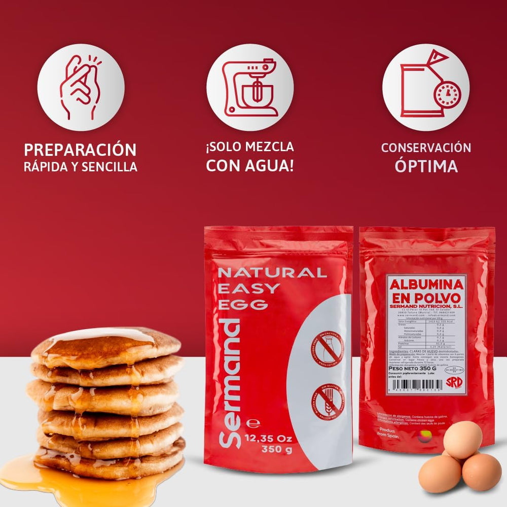 Eiklarpulver (350g) | Getrocknetes Eiklar Pulver | Eialbumin para Backen & Kochen | Ohne Zusatztoffe | Envasado en bolsa con cremallera sin lactosa