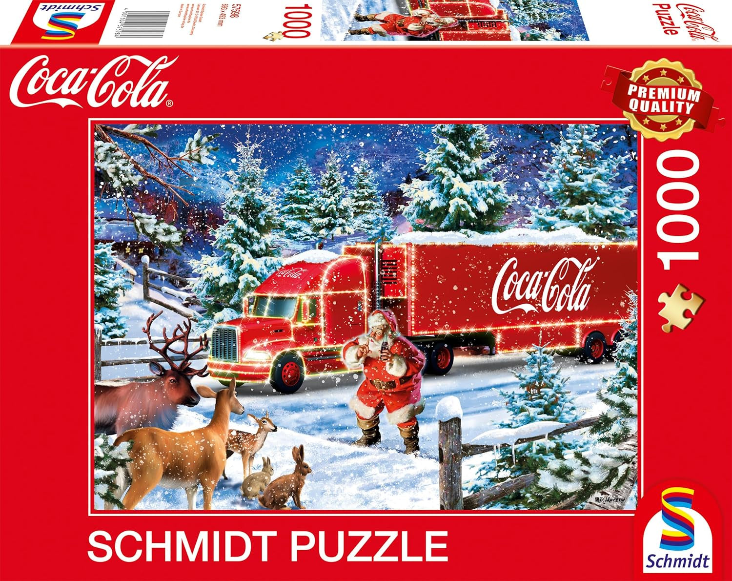 Schmidt Spiele 57598 Coca Cola camion de Crăciun, puzzle jigsaw 1000 piese Puzzle Naty Shop Titlu implicit