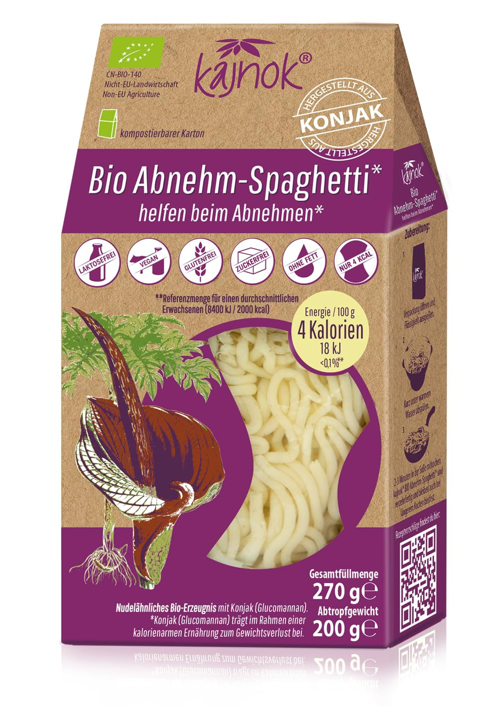 Espaguetis Adelgazantes Orgánicos: Espaguetis Konjac - Fideos Shirataki Orgánicos para Adelgazar - Ideal para Dietas Bajas en Carbohidratos - La Mejor Alternativa de Pasta para Dieta, Fitness y Estilo de Vida Saludable 10 Pack 2,7kg