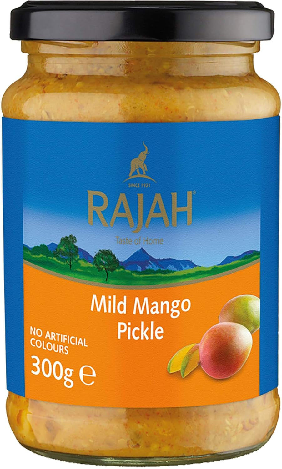 Rajah Mild Lime Pickle – Suave eingelegte Limetten – Ideal para preparar curry, carne, käse, poppadums y vorspeisen – 1 x 300 g