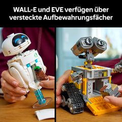 LEGO ǀ Disney and Pixar WALL-E und EVE - Modellbau für Erwachsene - aus Steinen gebaute Roboter mit M-O & Hal Figuren - DIY Deko - Sammlerstück & Geschenk für Fans - 43279