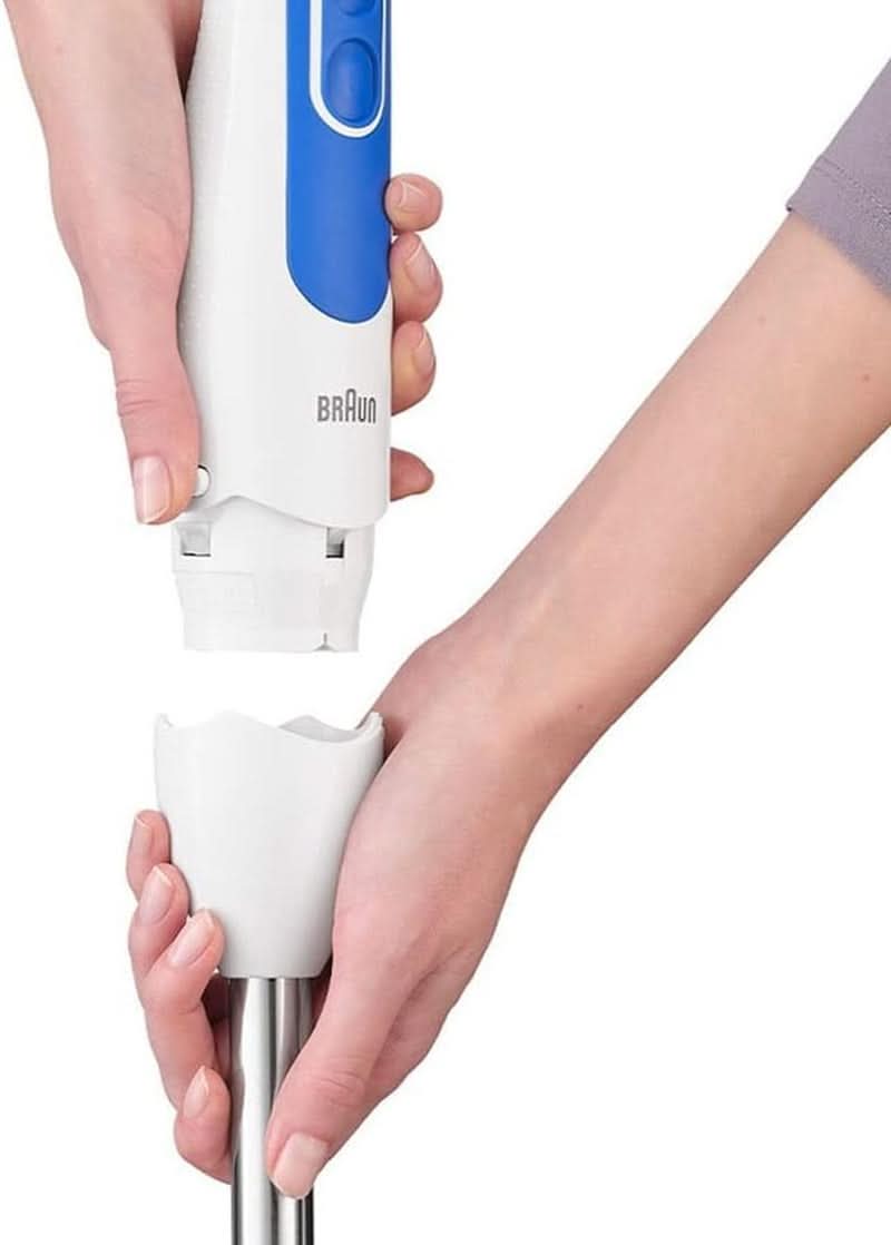 Braun Stabmixer MQ 3000 Smoothie+ - Multiquick 3 Pürierstab Mit Edelstahl Mixfuß, 700 Watt, Inkl 600 Ml Mixbecher, Weiß/Blau Kitchen Naty Shop