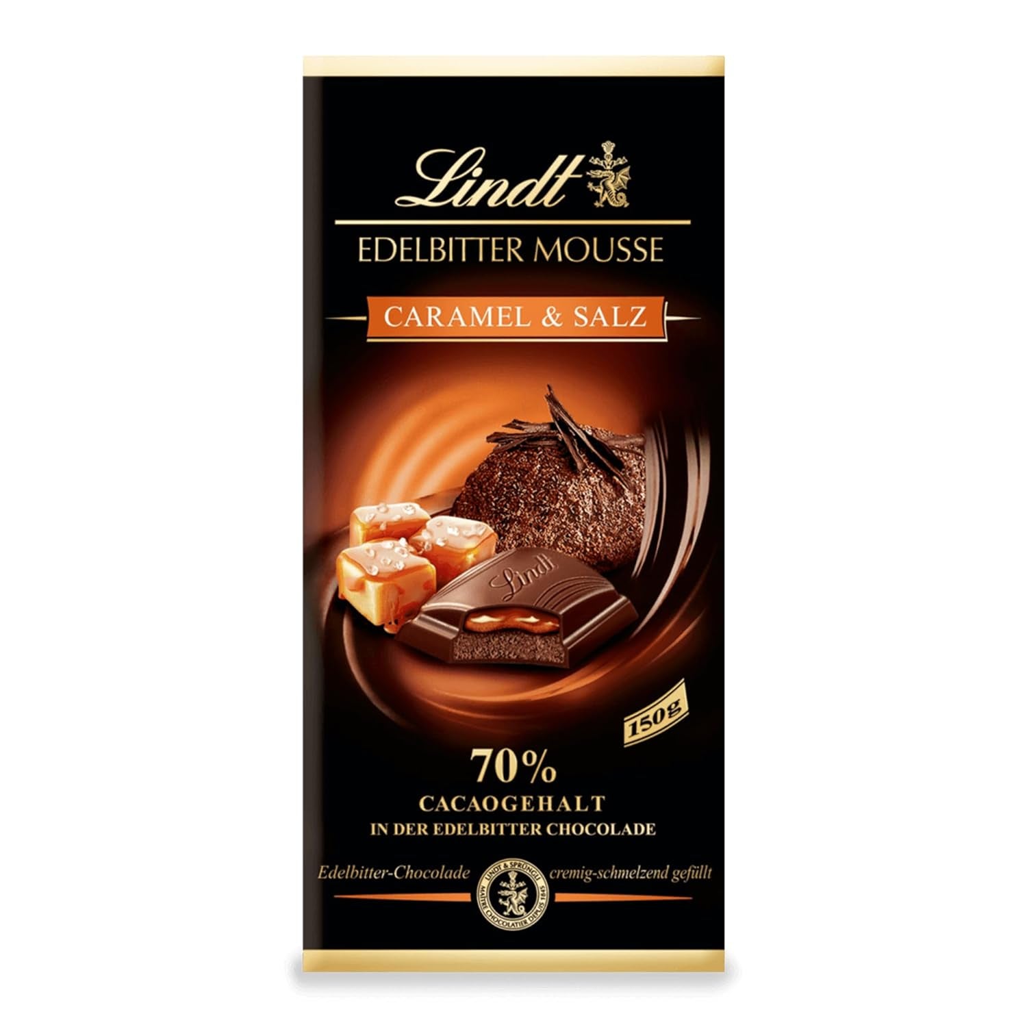 Mousse de chocolate amargo Lindt con chile y cerezas | Barra 150g | Con 70% de contenido de cacao y relleno de mousse de chocolate negro y chili cherry | Barra de chocolate | Chocolate oscuro