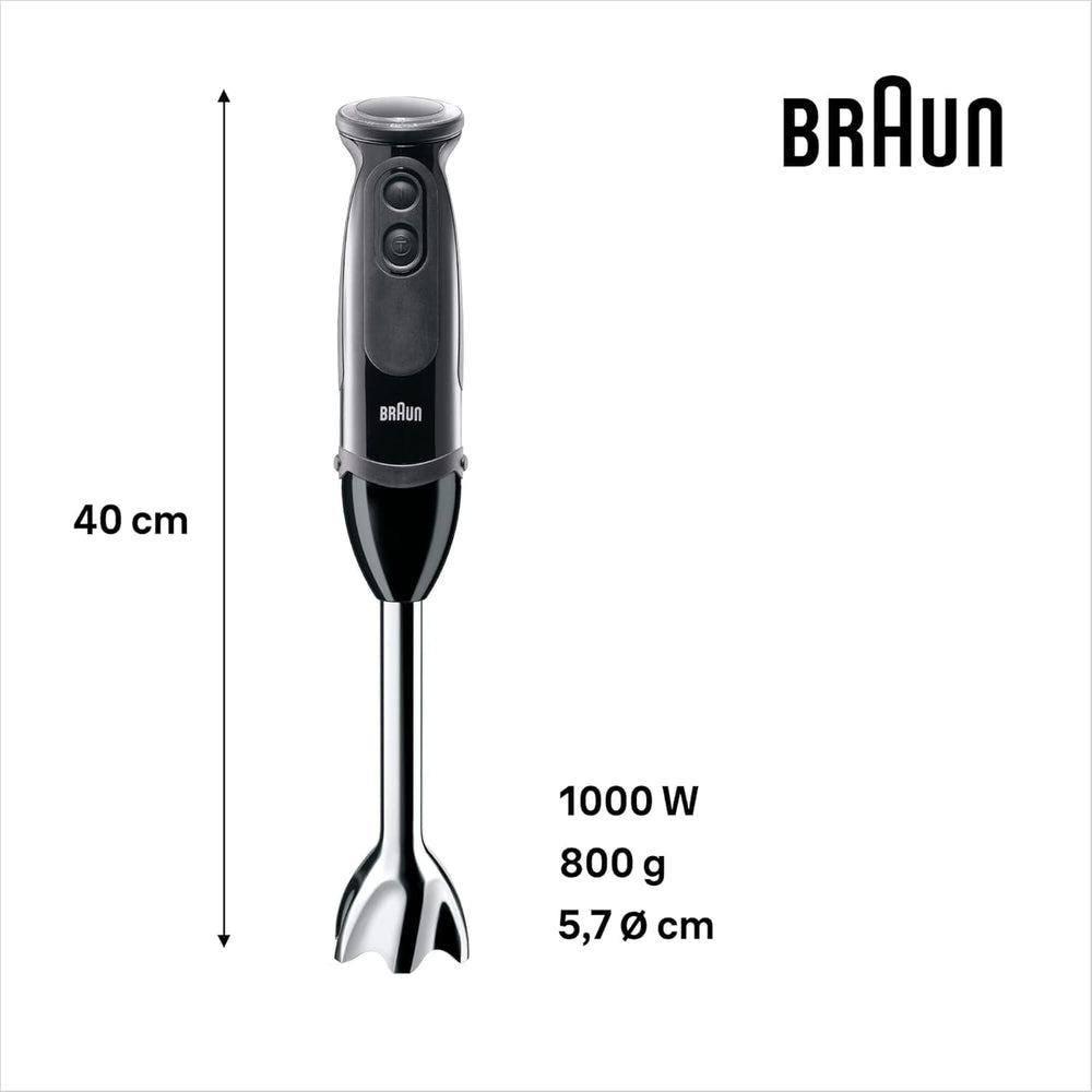 Braun Household Multiquick 5 MQ 5237 BK Batidora amasadora 0,5 L Batidora amasadora Schwarz 1000 W Cocina Naty Shop