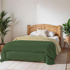 Edredón básico de invierno, liso y forrado, verde oscuro/crema, 200X245Cm Edredones y edredones Naty Shop