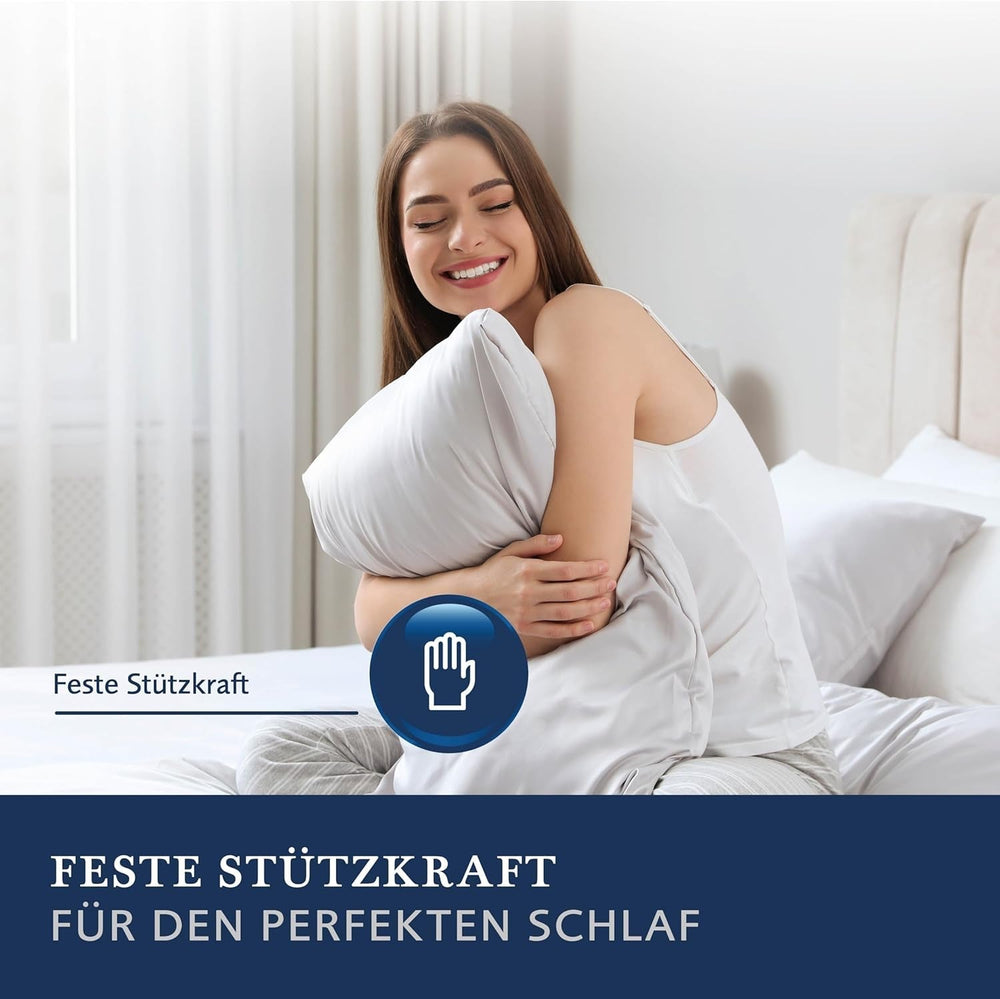 Billerbeck down pillow Martina - Pernă în 80 X 80 Cm - Pernă cu suport ferm - Gâscă jos 15% și pene 85% Perne standard Naty Shop