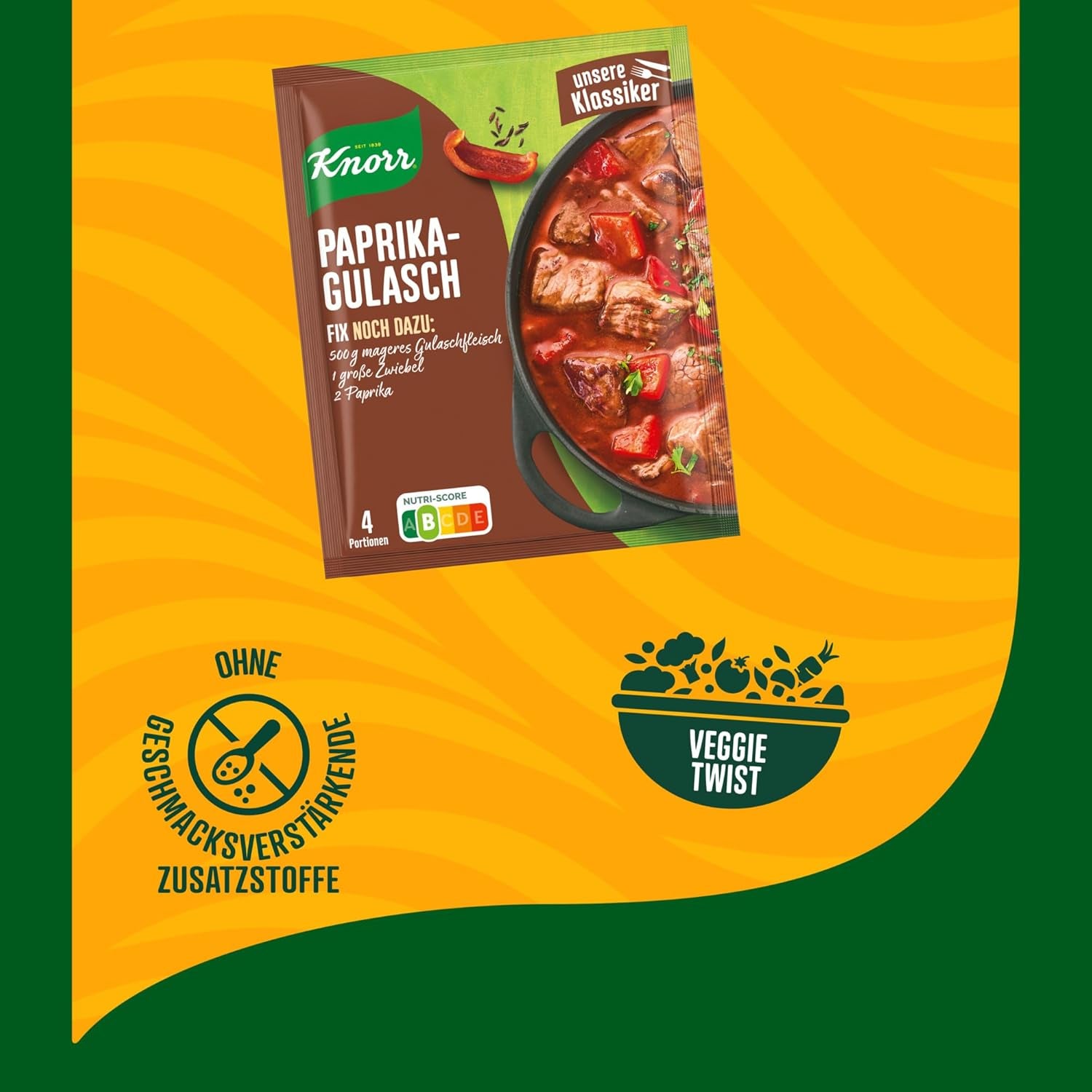 Knorr Fix Würzmischung Paprika-Gulasch für eine leckeres Fleischgericht mit natürliche Ingredient 4 Porciones