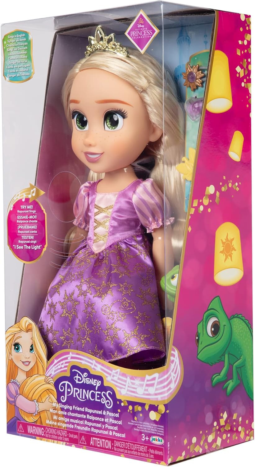 Muñeca Rapunzel Cantante Princesas Disney 35 Cm, Canta "Veo la Luz", Incluye accesorios para más diversión, Perfecta para niñas mayores de 3 años, Morado Muñecas Naty Shop