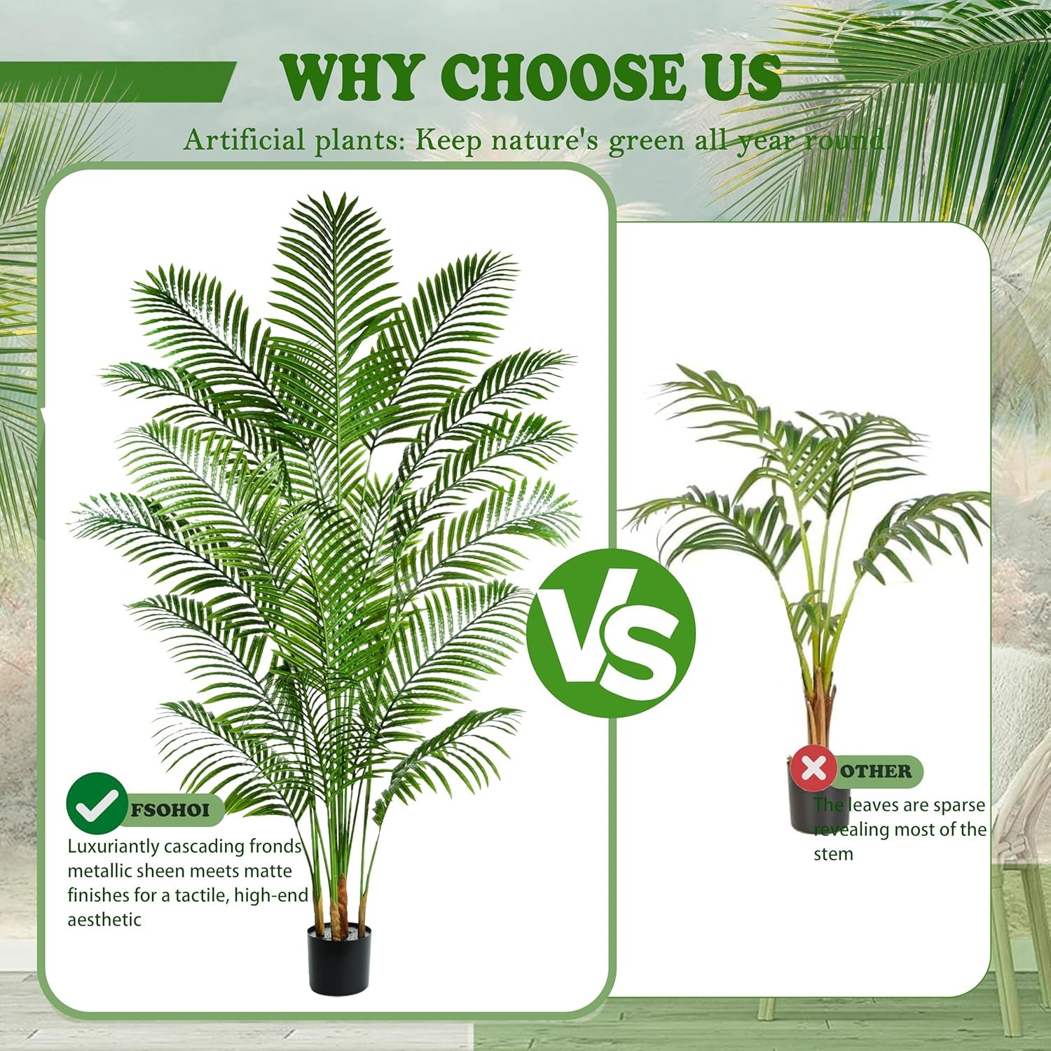 Künstliche Gefälschte Palme 180CM Tropische Bäume Im Topf Mit 18 Stämmen Und Echter Rinde Design Areca Boden Pflanze Gefälschte Palme Pflanze Für Indoor Outdoor Home Decor