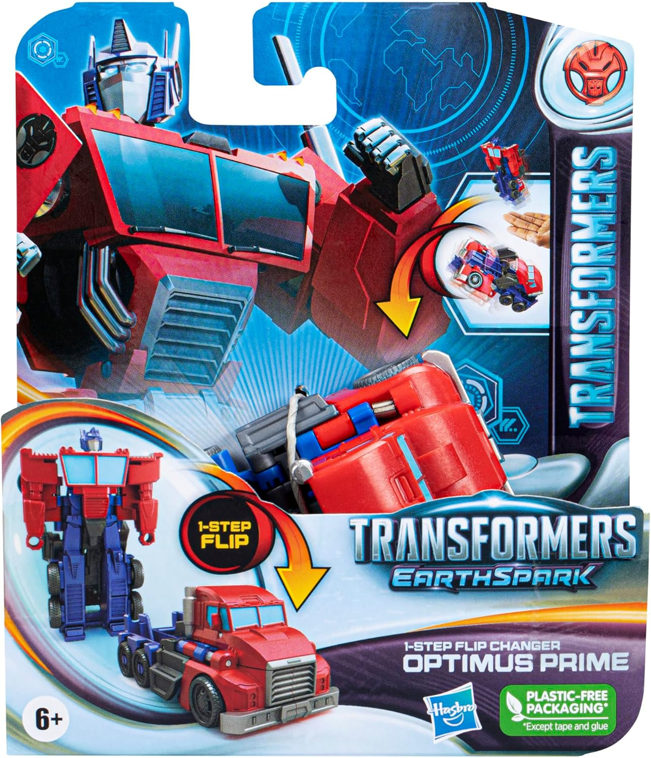 Transformers Earthspark 1-Step Flip Changer Optimus Prime Figura de acción (10 cm) Robot de juguete Edad 6+ Figuras de acción Naty Shop
