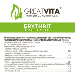 Greatvita Eritritol 1000 G | Kalorienfreie Süßungsmittel & Zucker-Alternativa | Zahnfreundlich, Gut Löslich y sin gluten | Ideal para comidas rápidas, postres y edulcorantes horneados Naty Shop